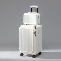 Ensemble de bagages à ouverture frontale, 2 pièces, 20, 24, 28 pouces, grande capacité, extensible, pour voyages d'affaires, valise à roulettes