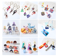 Pendentif en plastique avec breloque découpée au laser porte-clés en acrylique avec impression UV porte-clés en acrylique personnalisé animation mignonne porte-clés en forme de dessin animé breloque en acrylique