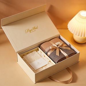 Luxury Eco-friendly Recyclable Rigid Drawer Style <b>Gift</b> <b>Box</b> for Clothing Packaging Magnetic Closure Satin Lining for Socks Fur - Product Image 2