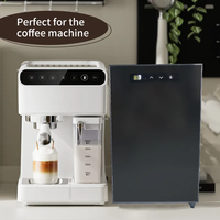 Mini-réfrigérateur à lait Vanace 12L avec porte vitrée et affichage de la température pour machine à café