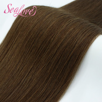 Extensions de cheveux Genius Weft SL 18 pouces, 20 pouces, 22 pouces, cheveux humains Remy, aspect naturel, plusieurs longueurs, couleur brune, vente en gros