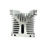 Disipador de Calor de Aluminio con Aletas Simétricas de Canal Central, Disipador de Calor Modular Extruido para Equipos de Conversión y Almacenamiento de Energía Renovable