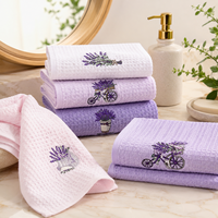 Serviette de Visage en Coton Épais Tissé Gaufré 280 GSM 30x30cm, Ultra Absorbante et Douce, Idéale pour la Famille, la Salle de Bain et la Cuisine (Vente en Gros)