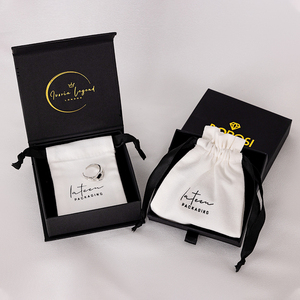 Bolsa de Regalo de Joyería de Lona de Algodón Natural con Cordón, Forma Redonda, Impresión de Logotipo Personalizado, Alta Calidad, Tamaño Personalizado - Product Image 3