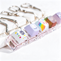 Custom Anime Sound Keyboard Keychain Cute Cartoon Acrylic Fidget Keycap Clicker Decompression Toy for Stress Relief Plastic Gift