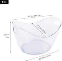 12L Glace Boisson Bac Grand Seau À Boisson Transparent Acrylique Seau À Glace Vin Champagne Seau Pour Les Fêtes Barbecues Pique-Nique