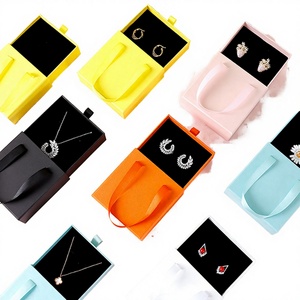 Wholesale Paper Box Custom logo Earring Ring <b>Bracelet</b> Necklace Packing Box with Handle Drawer Jewelry Boxes - Product Image 1