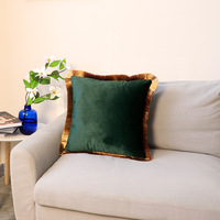 Housse de coussin nordique simple à bordure dorée, couleur unie de luxe, pour canapé, lit, décoration de la maison et du bureau