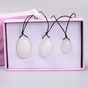 宝石石ベストセラー卸売天然翡翠ヨニ卵スタンドドリル認定白翡翠ヨニ卵セット翡翠石
