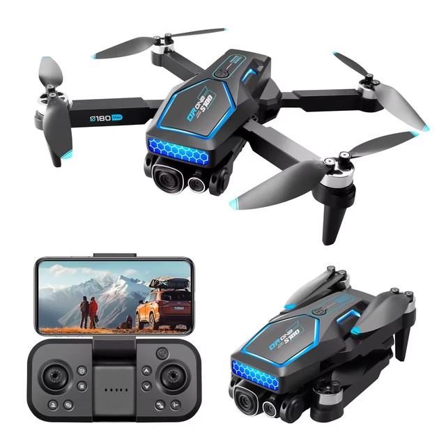 New S180 RC Brushless Drone HD Electrical Adjustment Aerial Photography WIFI Optical Flow 4 Axis Aircraft Obstacle Avoidance