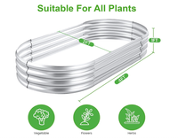 Kit de jardinière surélevée galvanisée ovale, grande jardinière en métal avec trou de drainage, design moderne pour légumes, fruits, fleurs, herbes