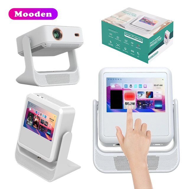 F Commercial Smart Projector 8" Touch Tablet Design | 450 ANSI 1280*720P Android 12 Autofocus Home & Office Projector