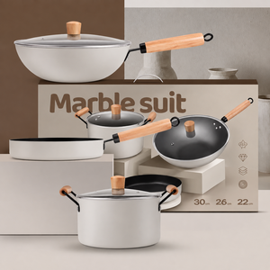 Juego de ollas antiadherentes de tres piezas para cocina, wok, sartén y olla para sopa, ideal como regalo de empresa, juego de ollas domésticas de espesor extra. - Product Image 3