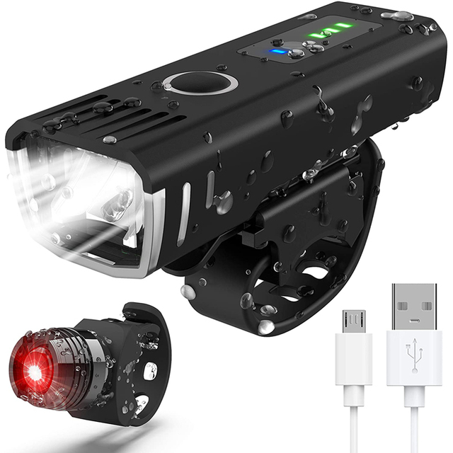 Popular USB Rechargeable Bicycle Lights Set Safety Road Cycling LED Bike Accessories Light Mountain Warning Rear Accessories