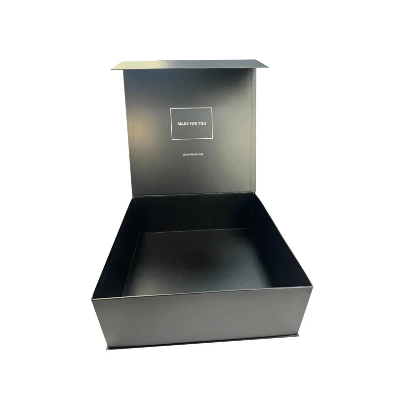 Customized luxury black rigid paperboard magnetic box big surprise gift box for present festival gift box paper packing