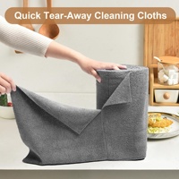 Serviette de cuisine réutilisable en gros pour la maison, non jetable, déchirable à la main, chiffon à vaisselle, technique de tissage en rouleau, nettoyage