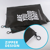 Logo personnalisé imprimé PE noir impression offset curseur sacs à fermeture éclair pour vêtements chaussures chaussettes fourrure emballage T-Shirts sous-vêtements