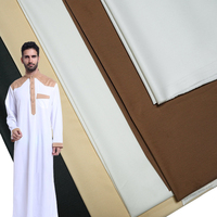 2025 nouveau Design 100% Polyester microfibre tissu léger 210 G/M blanchi arabe Thobe Style saoudien sergé armure
