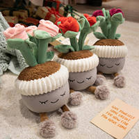 Jouet en peluche créatif super doux et câlin en forme de plante en pot, tournesol, fleur rose, cactus, calla, plante en peluche de simulation en pot