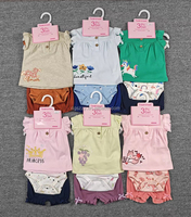 Ensemble 3 pièces Bulala été style européen-américain coupe-vent T-shirt, pantalon et barboteuse pour bébés nouveau-nés unisexe 3-18 mois