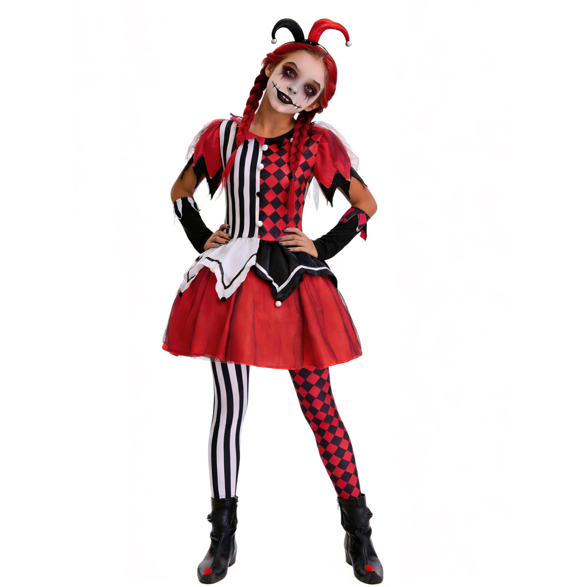 Red Kids [Headpiece + Dress + Wrist Cuffs + Pants]