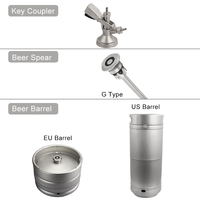 American Sanke D Keg Spear G-Type Safety Spear Extractor Acier inoxydable S/A Type Keg Fitting Beer Extractor for Homebrew Barrel