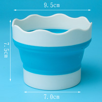 Gobelet de rinçage pliable en silicone pour le nettoyage des pinceaux d'art en plein air Outils de peinture pratiques pour les fournitures d'art