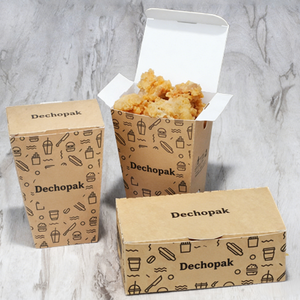 Caja de Papel Kraft Plegada Previamente Personalizada y Desechable para Hamburguesas, Papas Fritas, Nuggets de Pollo, Palomitas de Maíz, Pollo Frito - Product Image 4