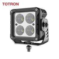 Projecteur LED carré 60W à faisceau large avec lentille en verre chauffée pour voiture, tout-terrain, moto, tracteurs