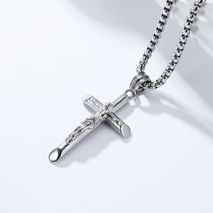 Pendentif en acier inoxydable 316L PVD, <span class=keywords><strong>croix</strong></span> religieuse chrétienne, crucifix <span class=keywords><strong>de</strong></span> la souffrance <span class=keywords><strong>de</strong></span> Jésus, collier <span class=keywords><strong>de</strong></span> mode, bijoux pour hommes, vente en gros 2026 - Product Image 4