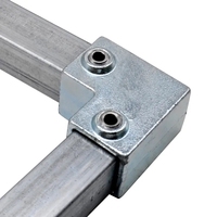 Raccord en T à serrage rapide pour tube carré en fonte malléable galvanisée de 1,5 pouce haute pression pour garde-corps de serre