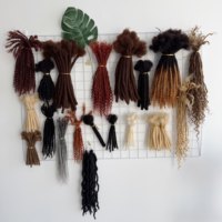 Extensions de dreadlocks 100 % cheveux humains faites à la main avec tresses à trois brins à la racine et pointes bouclées, couleur blonde