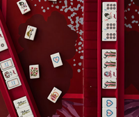 Maßgefertigtes Weinrotes Schmetterlings-Amerikanisches Mahjong-Set, Personalisierte Spielsteine, Luxuriöses Feiertagsgeschenk für Frauen