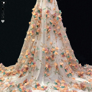 Mới đến đa màu sắc Thêu 3D voan hoa vải ren - Product Image 2