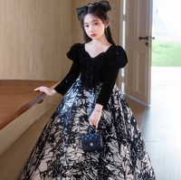 Robe de luxe légère pour l'automne et l'hiver, robe élégante pour filles, robe de fête pour enfants, robe pour filles de 5 à 16 ans, boutique