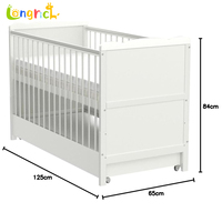 Meilleure vente berceau convertible pour tout-petit lit de bébé en bois durable et non toxique de haute qualité 4 hauteurs réglables pour la chambre des enfants
