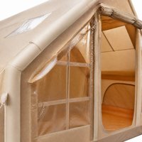 12 ㎡   Tente gonflable 4x3m en Oxford 420D, imperméable PU3000mm, avec cheminée pour poêle, idéale pour les vacances de camping