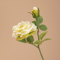 Rose artificielle en soie de haute qualité, 46 cm, 2 têtes, pour mariage et décoration intérieure