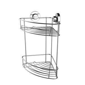 304 acier inoxydable ventouse coin douche salle de bain étagère stockage organisateur - Product Image 2