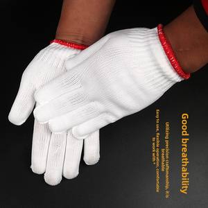 Guantes de Algodón de 12 oz, Gruesos, Resistentes al Desgaste, de Nailon y Algodón, Antideslizantes, Transpirables, que Absorben la Humedad, Sin Látex - Product Image 4