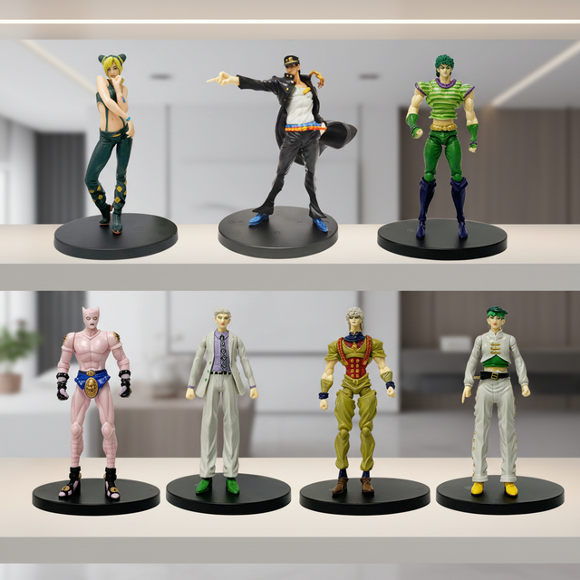 New 7 Designs Jojo Adventure Anime Action Figures Kujo Jotaro  Kakyoin Noriaki Anime Character Figures Decorative Ornaments