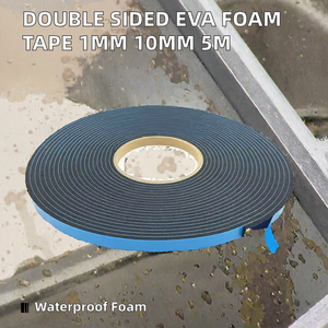 Double Sided Self Adhesive EVA <b>Foam</b> Tape 1mm 10mm Waterproof Black Seal Tape for Door Window Automotive Masking - Product Image 2