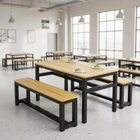 Tables et chaises de cantine scolaire rectangulaires personnalisées pour un design moderne, durables et résistantes