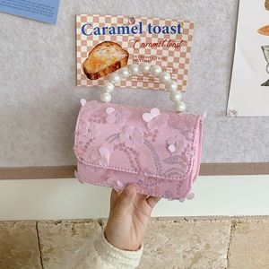Nuova <span class=keywords><strong>Borsa</strong></span> a <span class=keywords><strong>Tracolla</strong></span> con Perle e Paillettes con Fiori Carini per Bambine, Portamonete Fai-da-te per Uso Quotidiano - Product Image 2