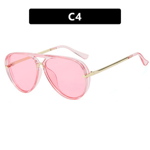 Lunettes de <span class=keywords><strong>soleil</strong></span> de créateur tendance 2025 pour femmes et hommes, monture carrée de luxe, verres verts et roses, style aviateur surdimensionné - Product Image 5