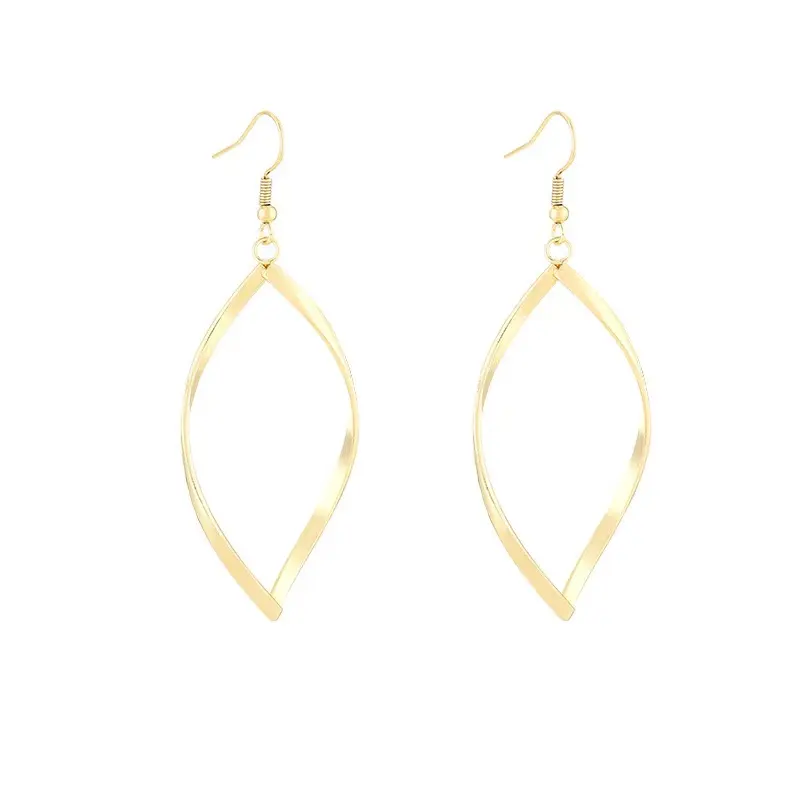 Pendientes grandes de Metal para mujer, aretes geométricos exagerados de oro/plata de 7,5x3cm, joyería de moda para niña, aretes sencillos únicos nuevos