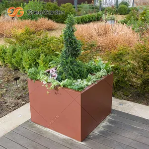 china wholesale corten steel planter circular corten steel hanging planter box cone corten steel garden planter pots