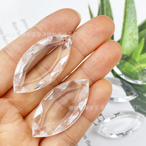 Acrylic Marquise Pendant Double Hole Clear Crystal Lamp Decor Wedding DIY Christmas Ornament Partition <b>Curtain</b> Horse Eye Shape - Product Image 1