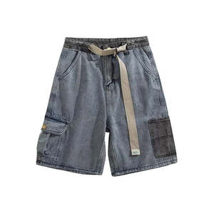 Men's Woven Cargo Shorts Mid Waist Drawstring Denim Solid Color Casual Style Pockets Breathable Cotton <b>Canvas</b> XXS - Product Image 3