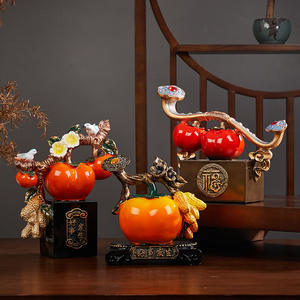 Nuevo adorno de caqui chino caqui Ruyi sala de estar entrada gabinete de vino gabinete de TV regalos decorativos Guochaofeng - Product Image 4